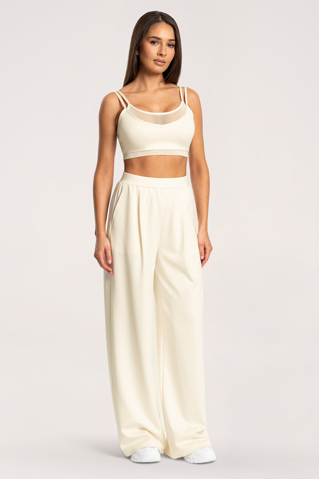 Pantaloni wide UN1FORM cream