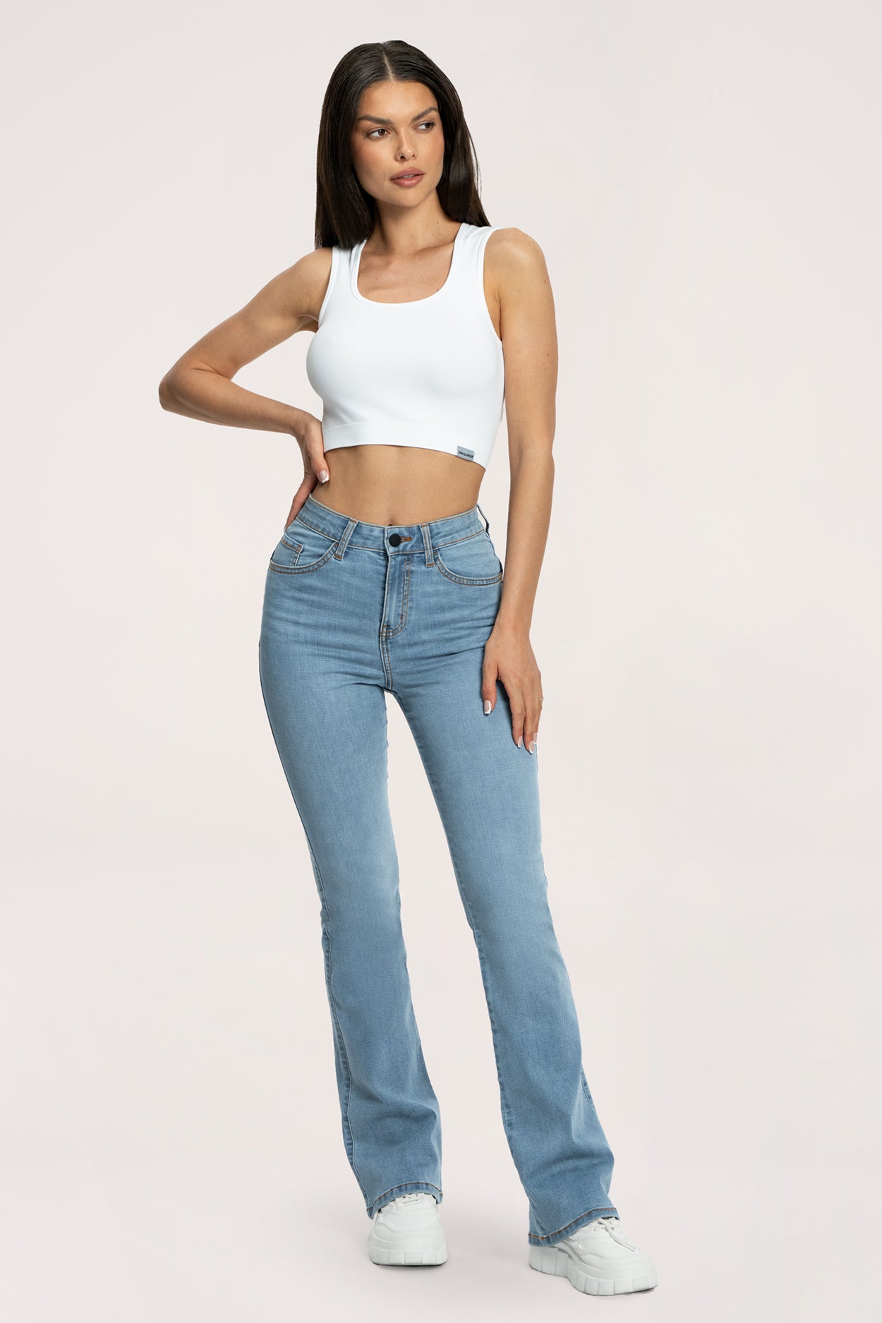 Blugi evazați perfect slim long light blue