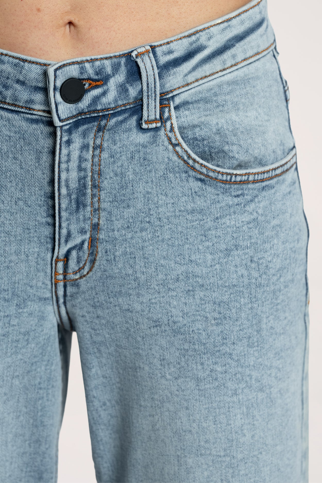 Blugi wide cu talie joasă light blue
