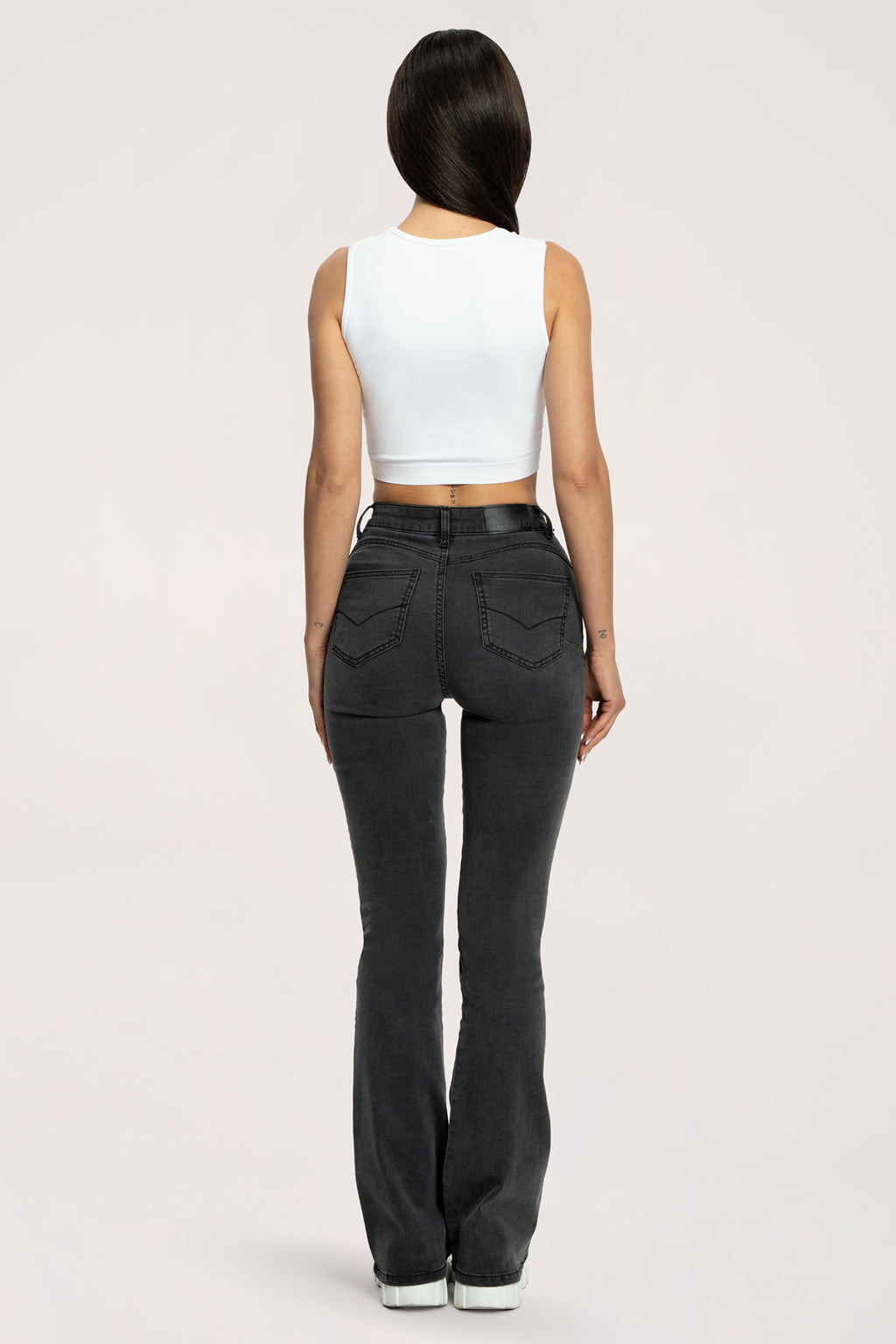 Blugi evazați perfect slim long black