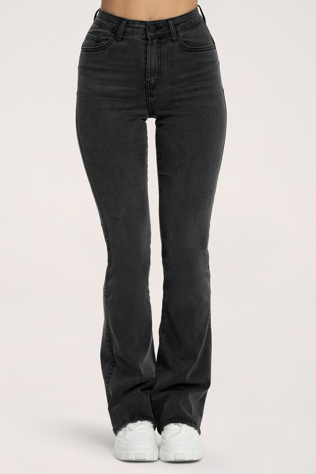 Blugi evazați perfect slim long black