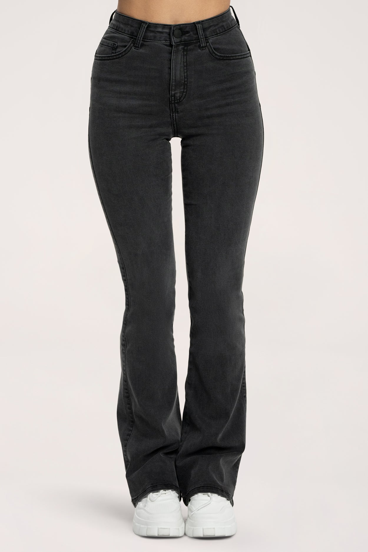 Blugi evazați perfect slim long black