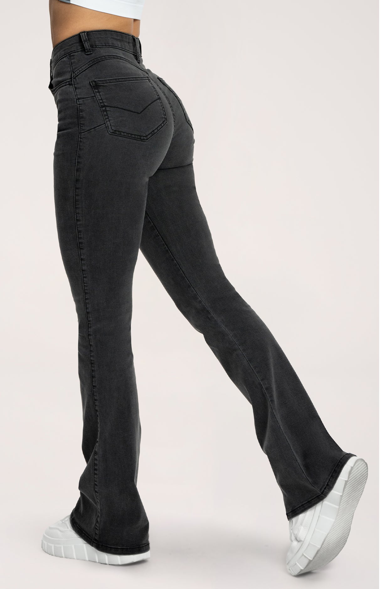 Blugi evazați perfect slim long black