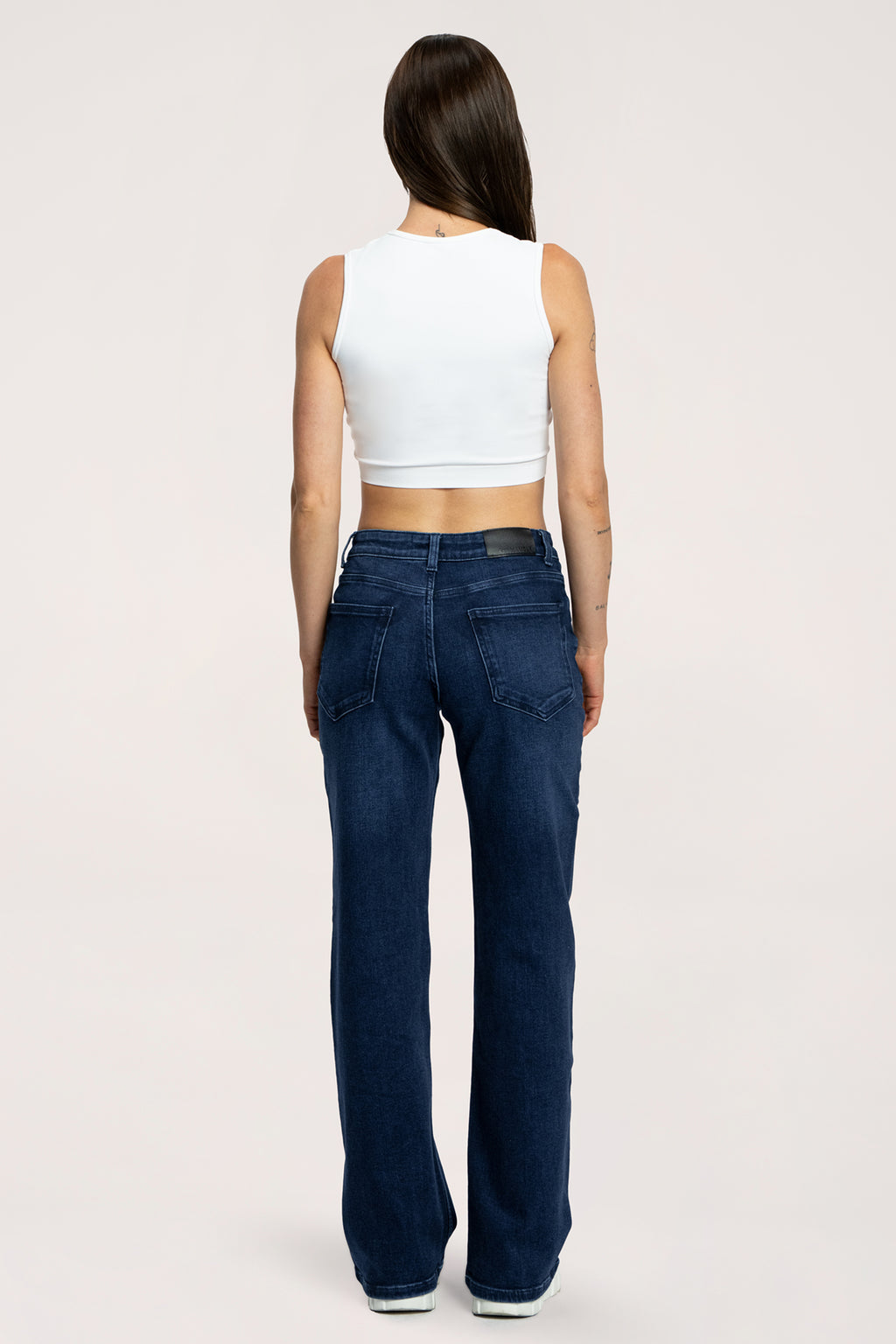 Blugi wide cu talie joasă navy blue