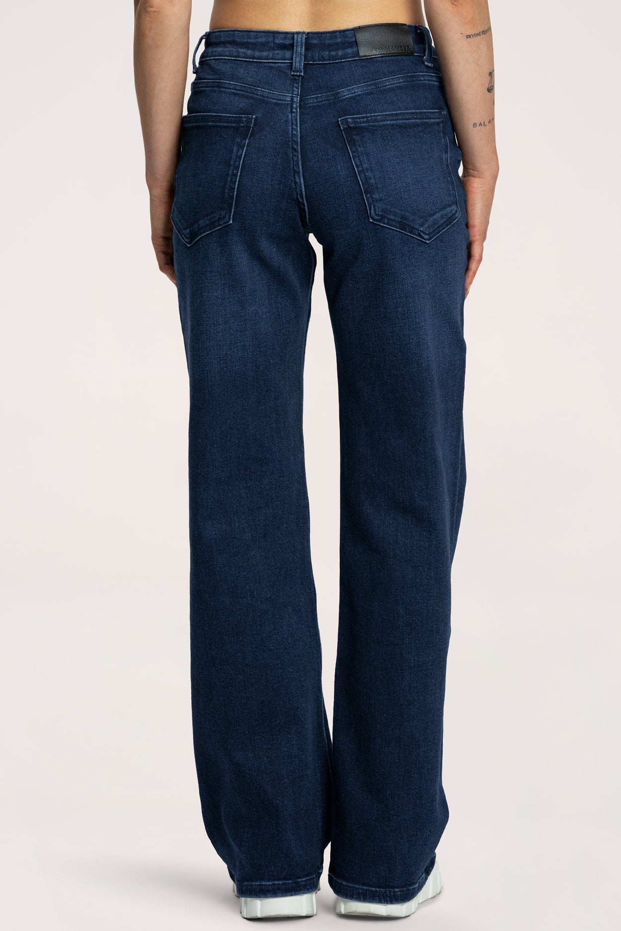 Blugi wide cu talie joasă navy blue