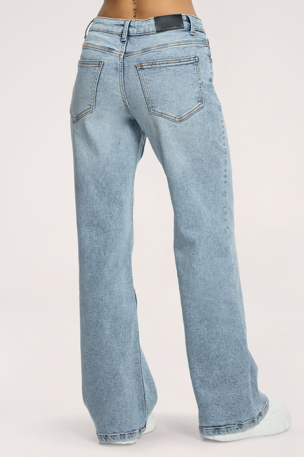 Blugi wide cu talie joasă long light blue