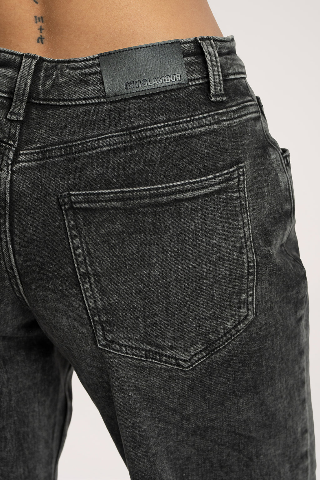 Blugi wide cu talie joasă long grey