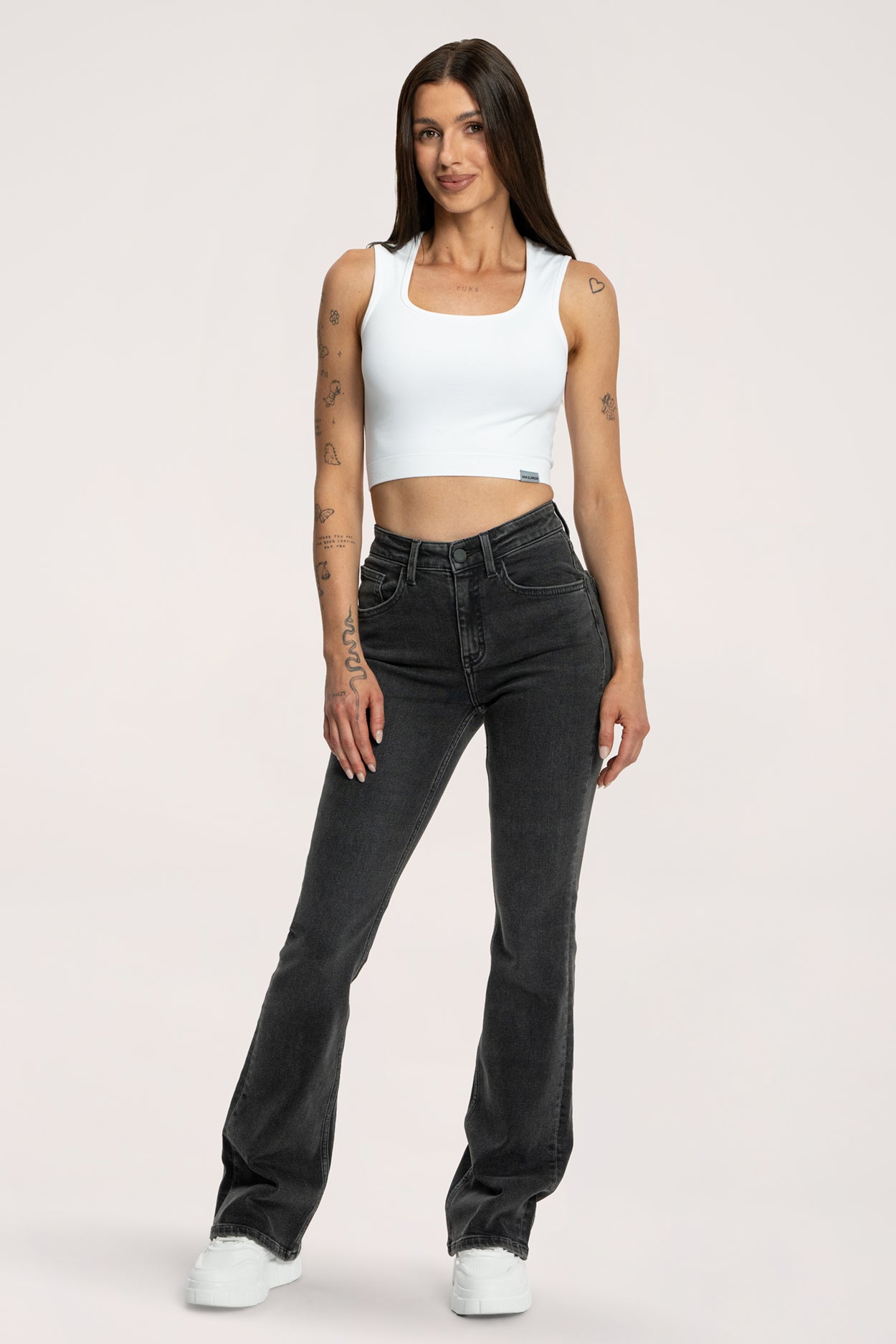 Blugi evazați push up black