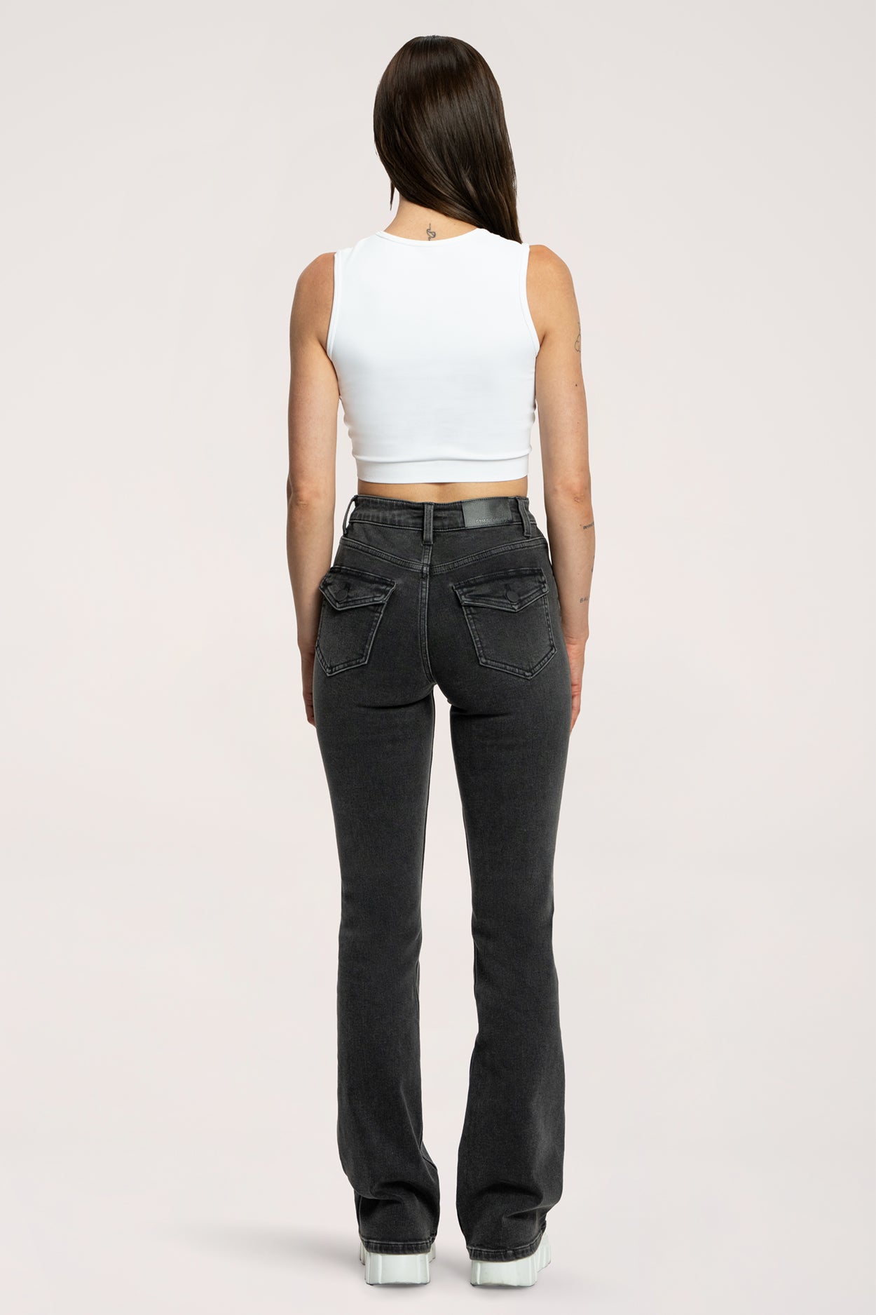Blugi evazați push up black
