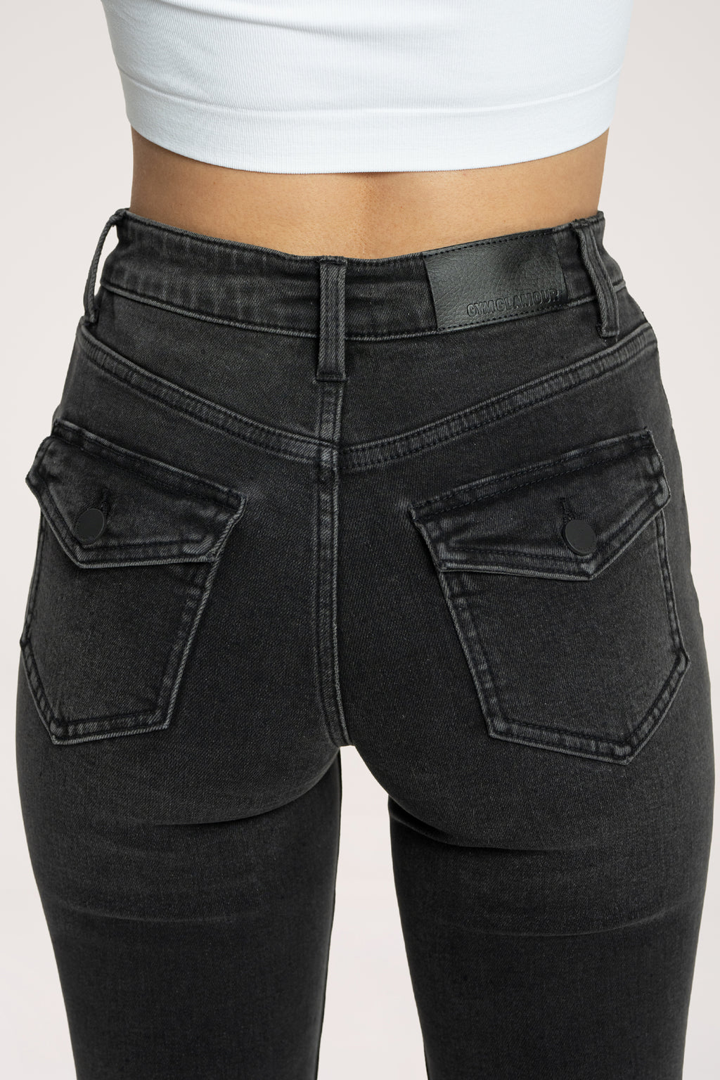 Blugi evazați push up black