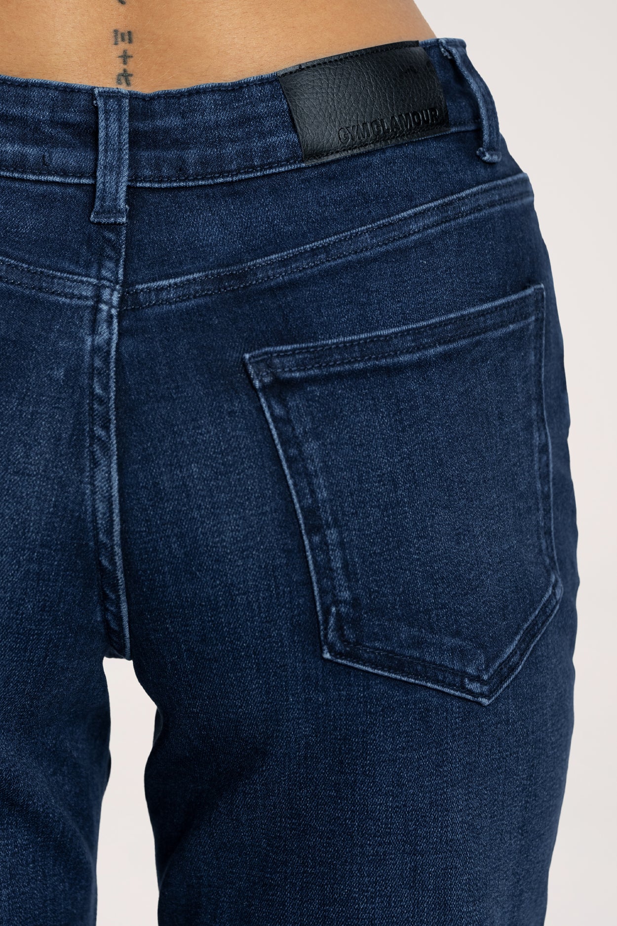 Blugi wide cu talie joasă long navy blue