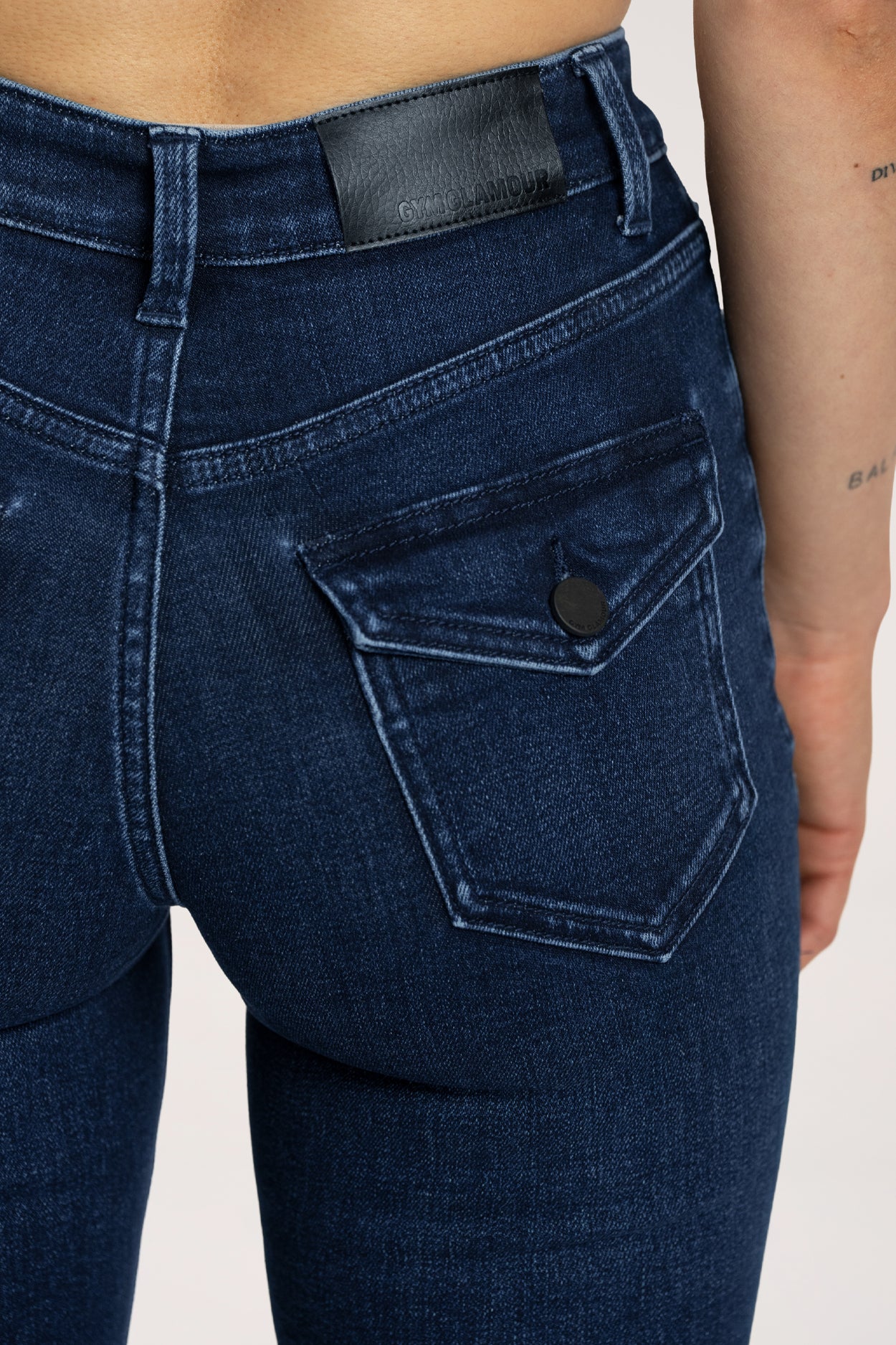 Blugi evazați push up navy blue