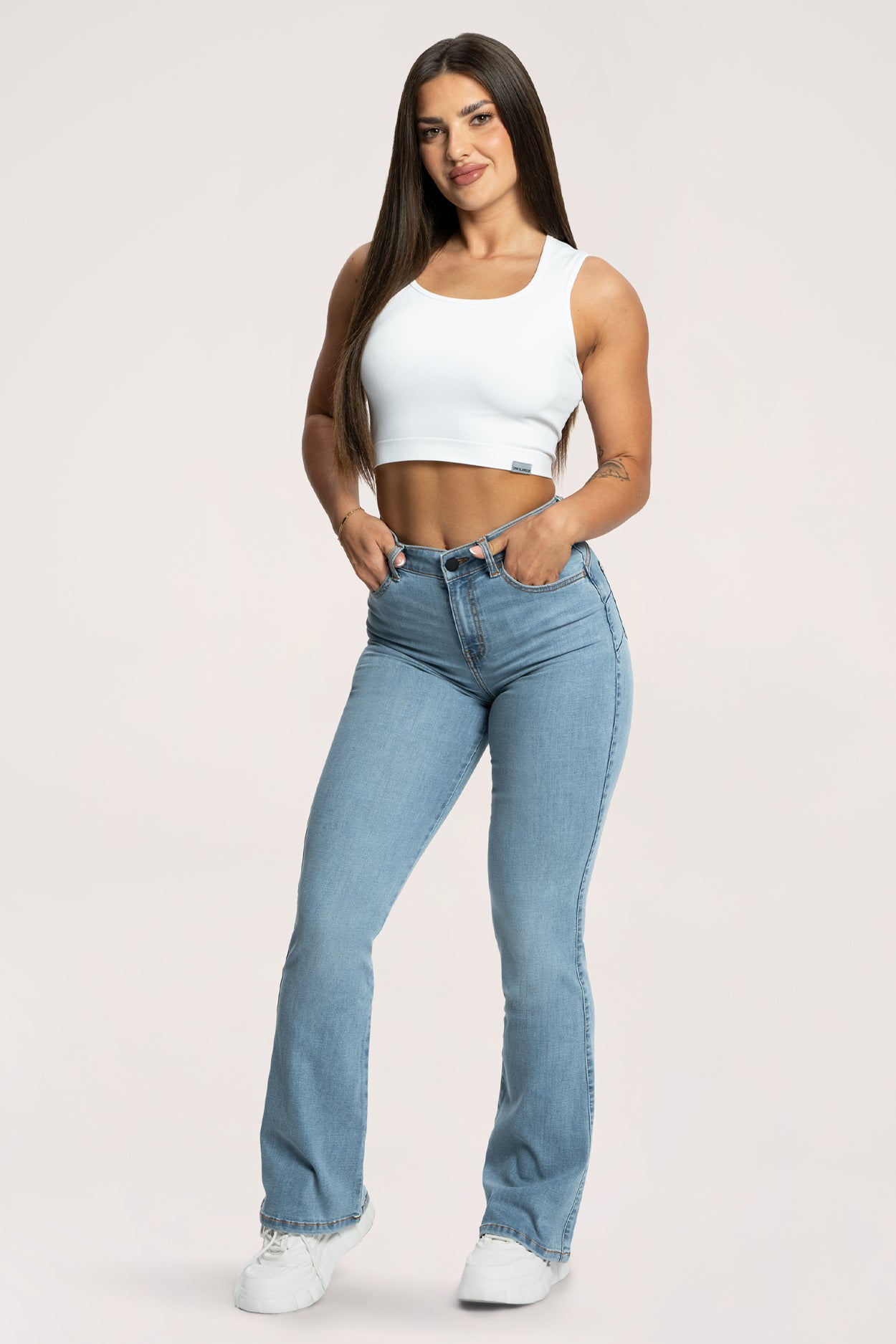 Blugi evazați perfect slim light blue