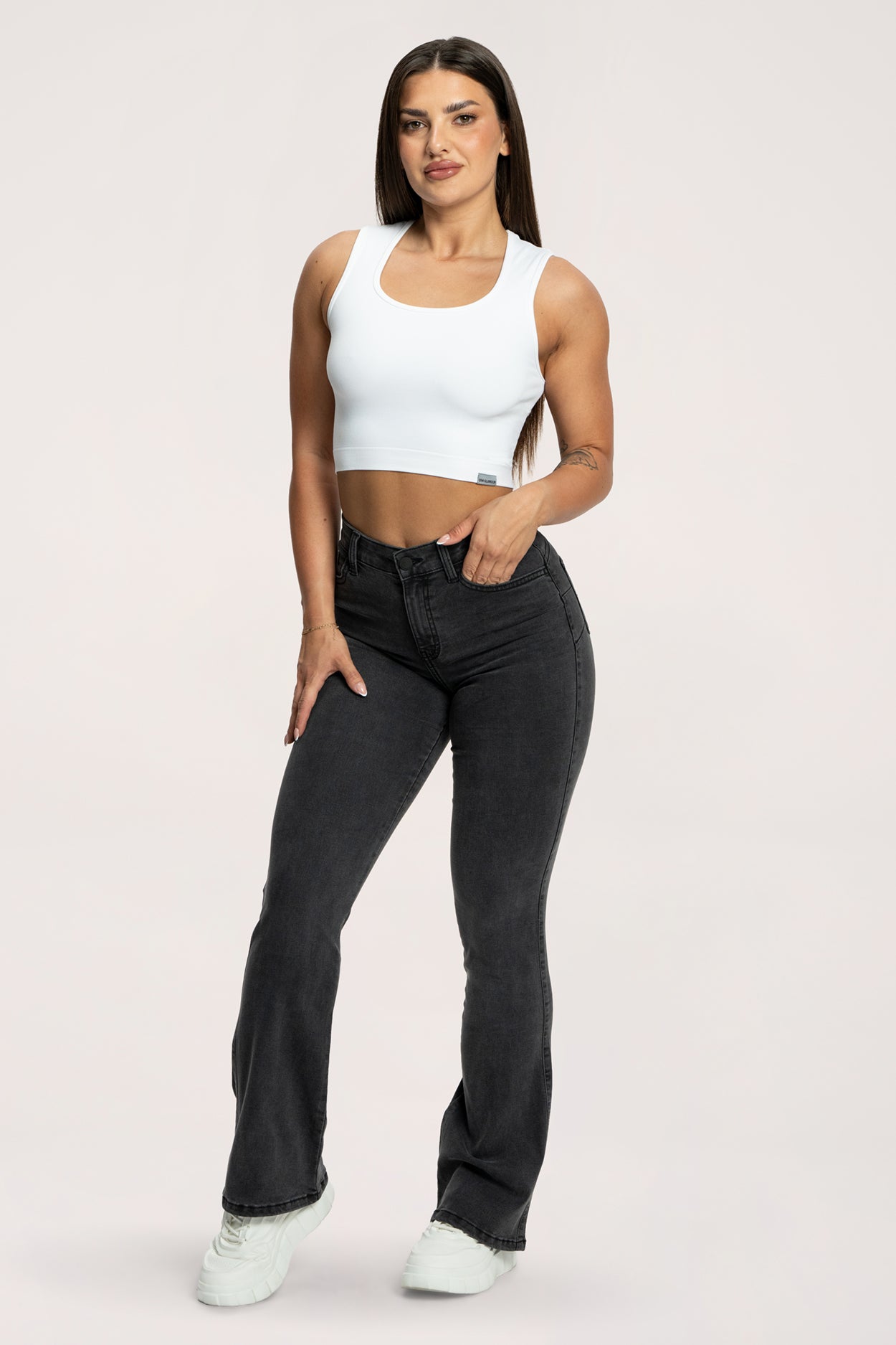 Blugi evazați perfect slim black