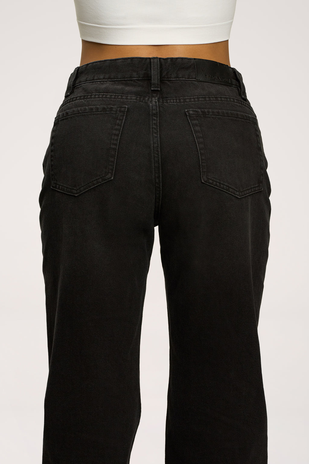 Blugi wide relaxed black