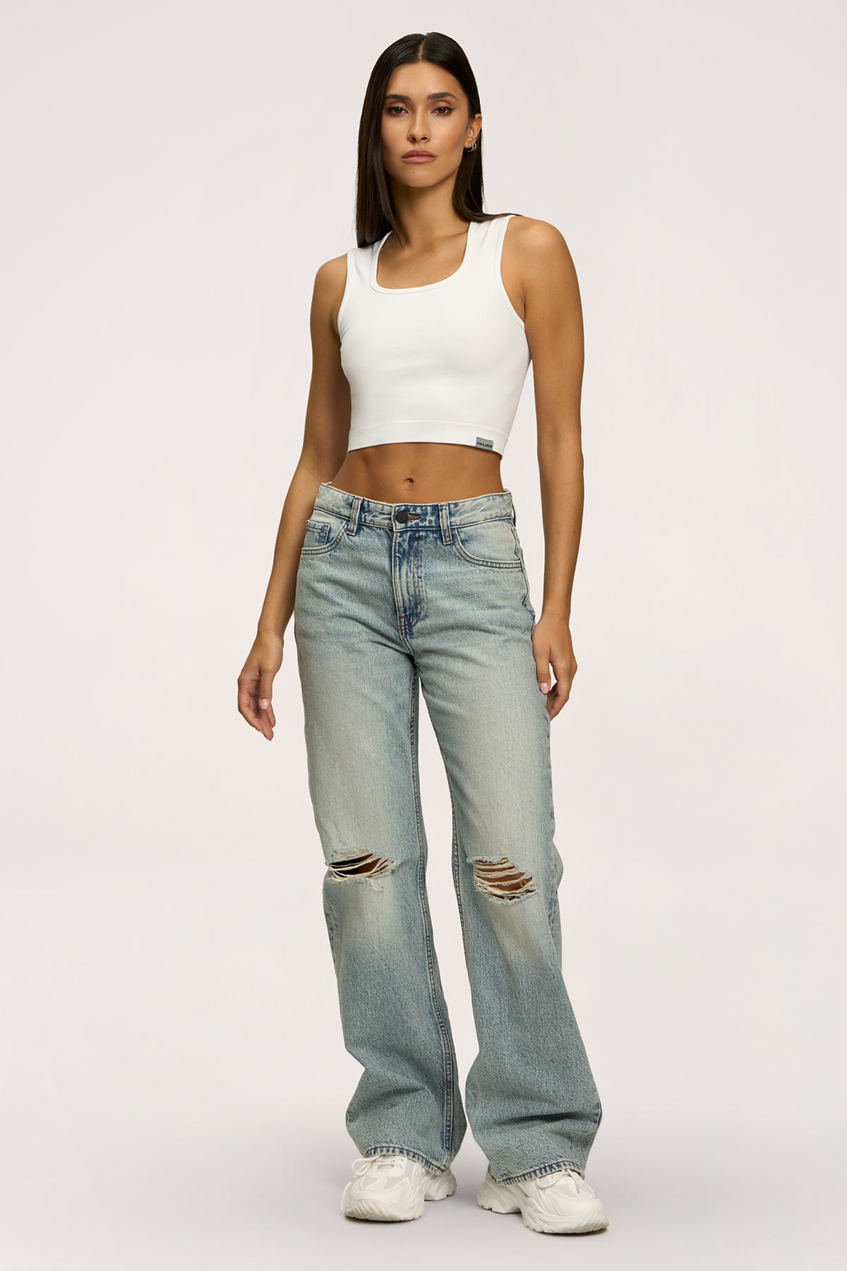 Blugi wide relaxed light blue