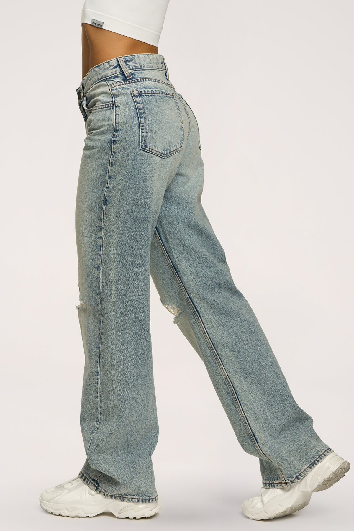 Blugi wide relaxed light blue