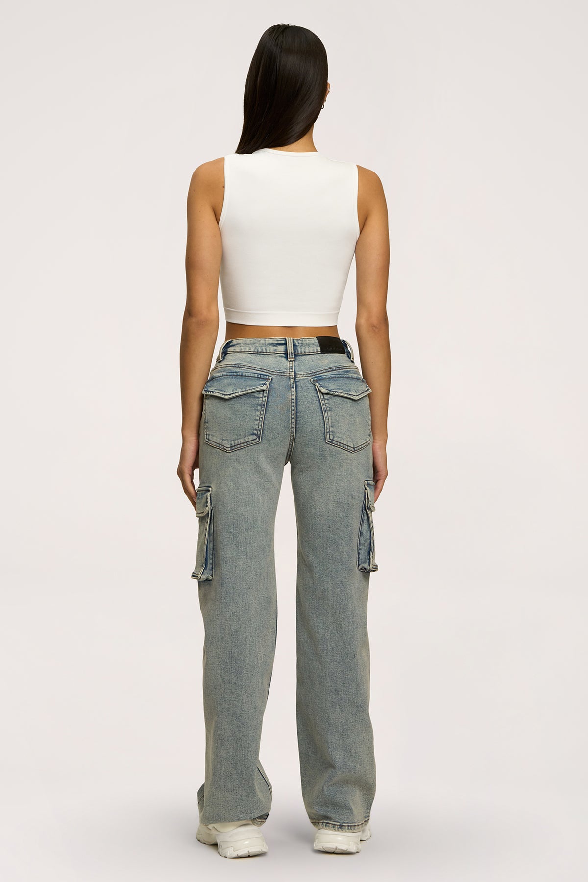 Blugi cargo washed blue