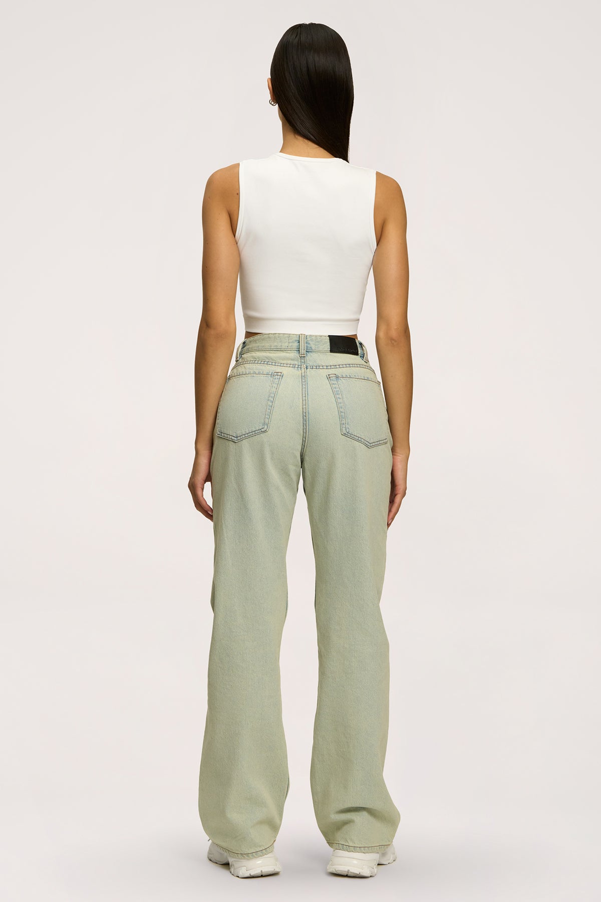 Blugi wide relaxed light green