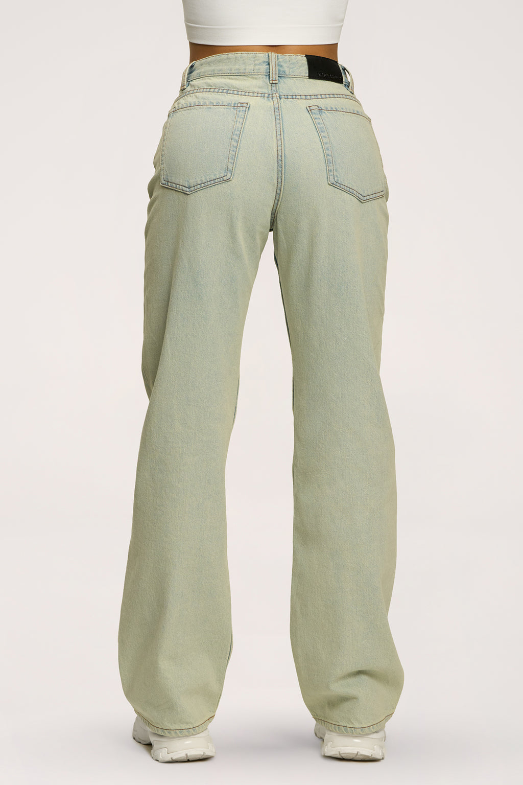 Blugi wide relaxed light green
