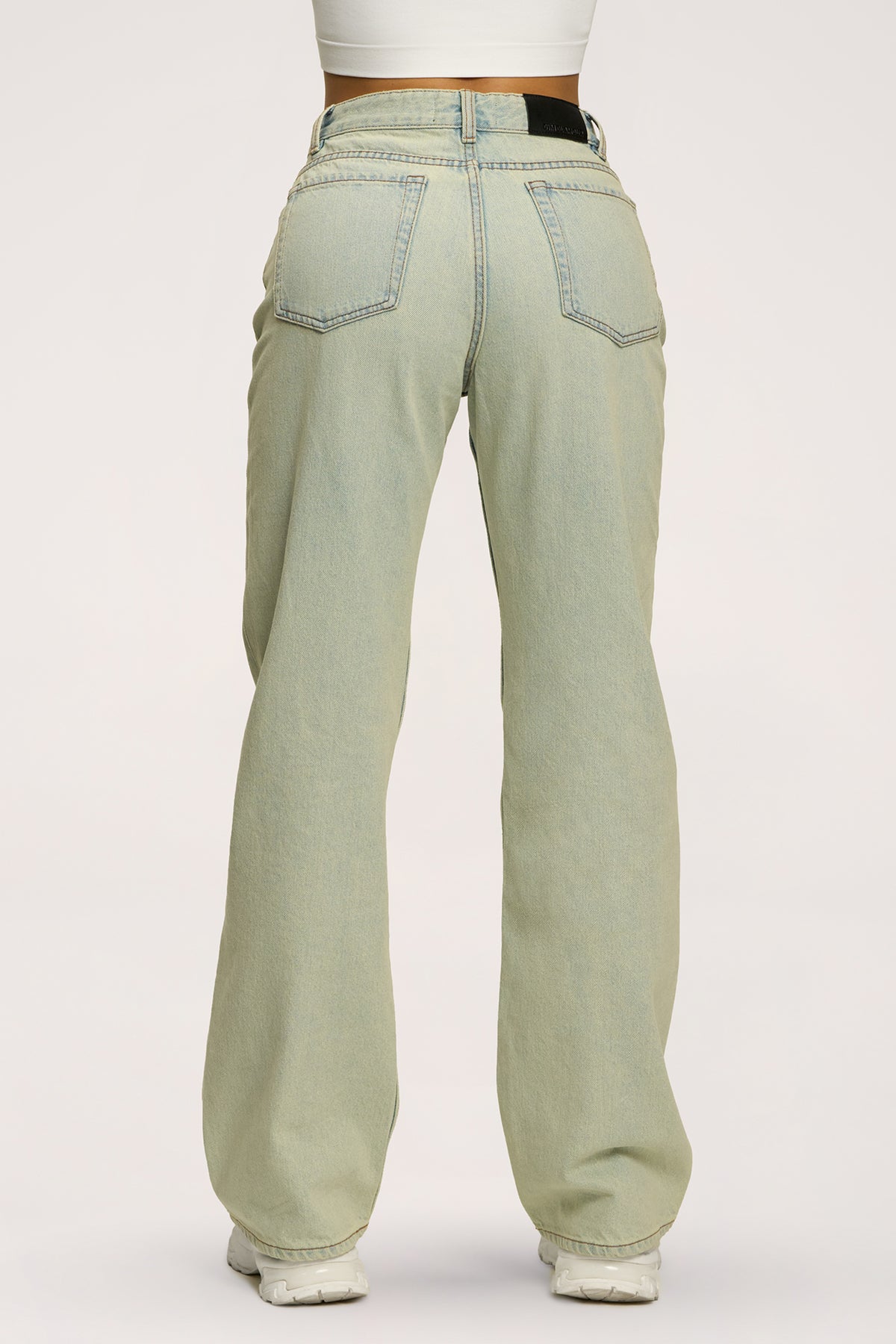 Blugi wide relaxed light green