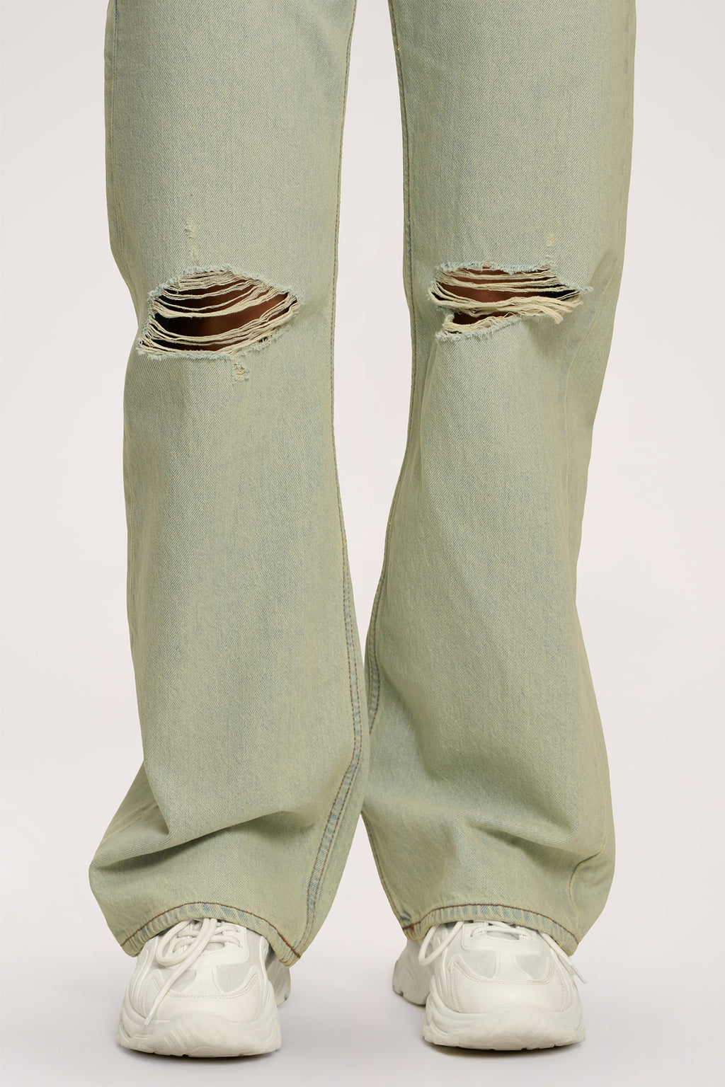 Blugi wide relaxed light green