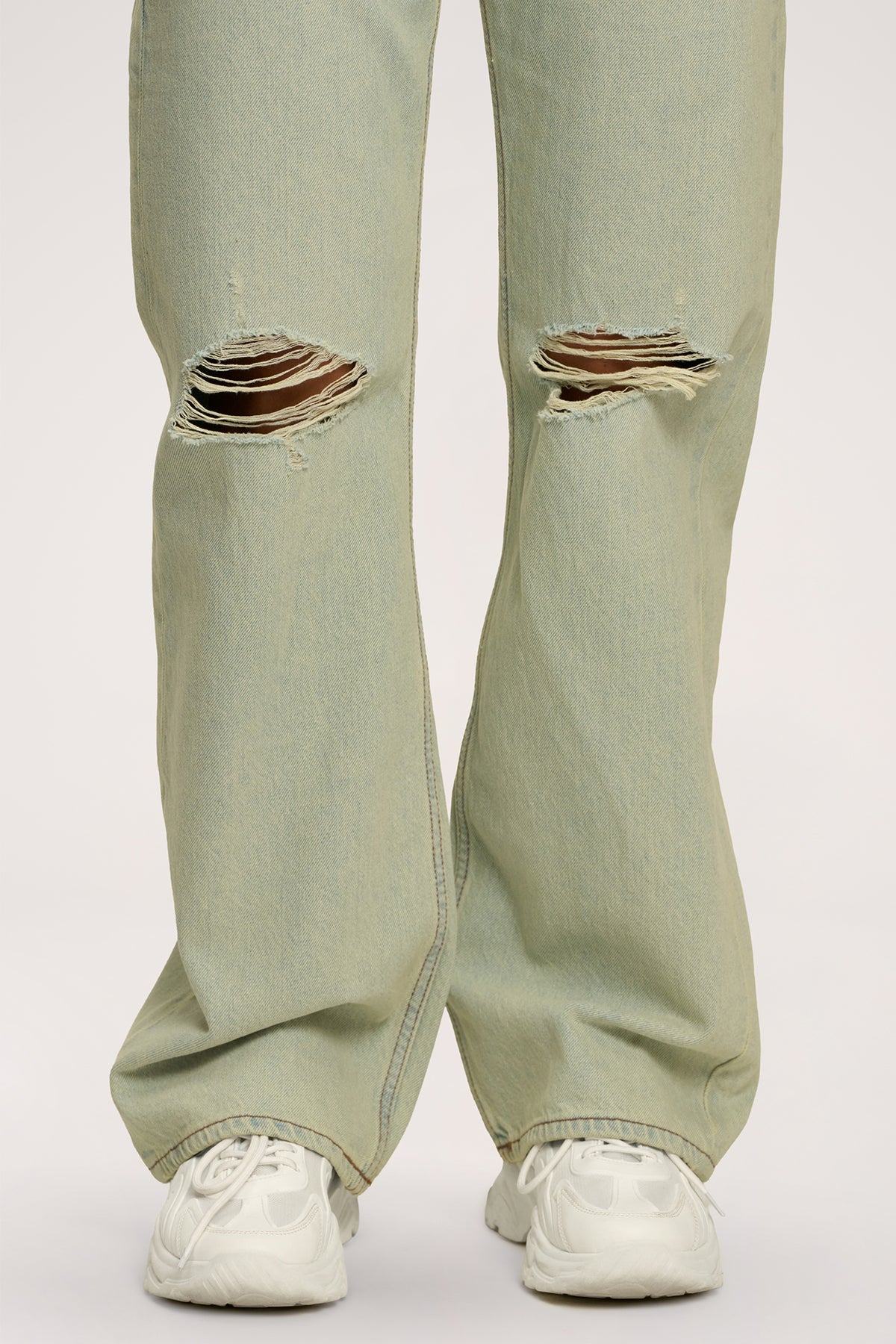 Blugi wide relaxed light green