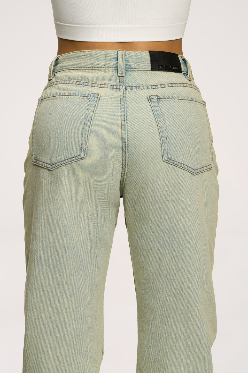 Blugi wide relaxed light green