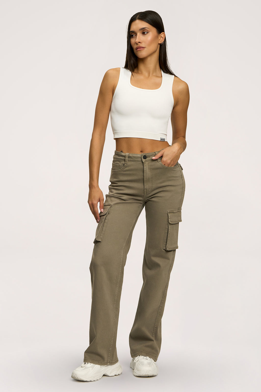 Blugi cargo green olive