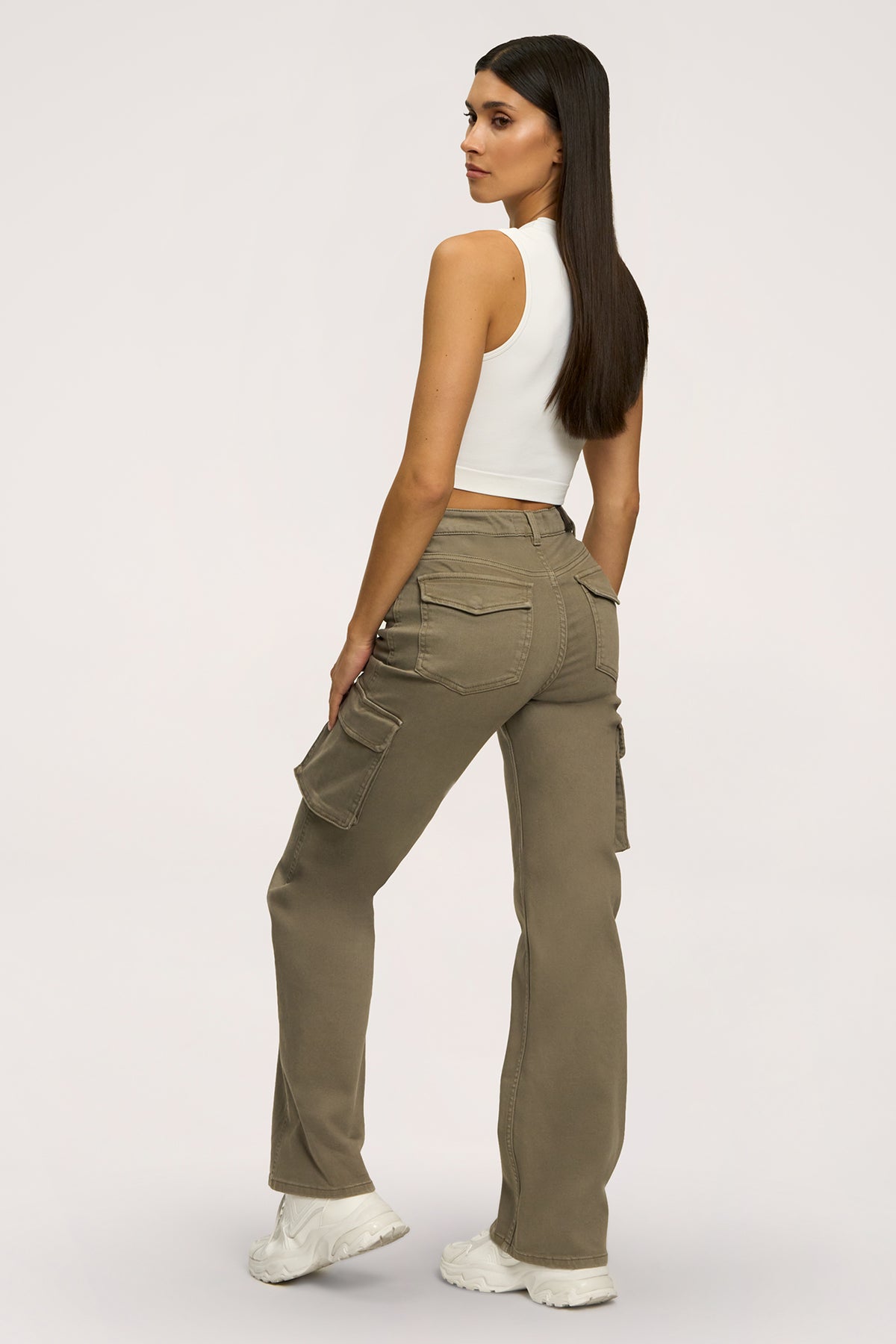 Blugi cargo green olive