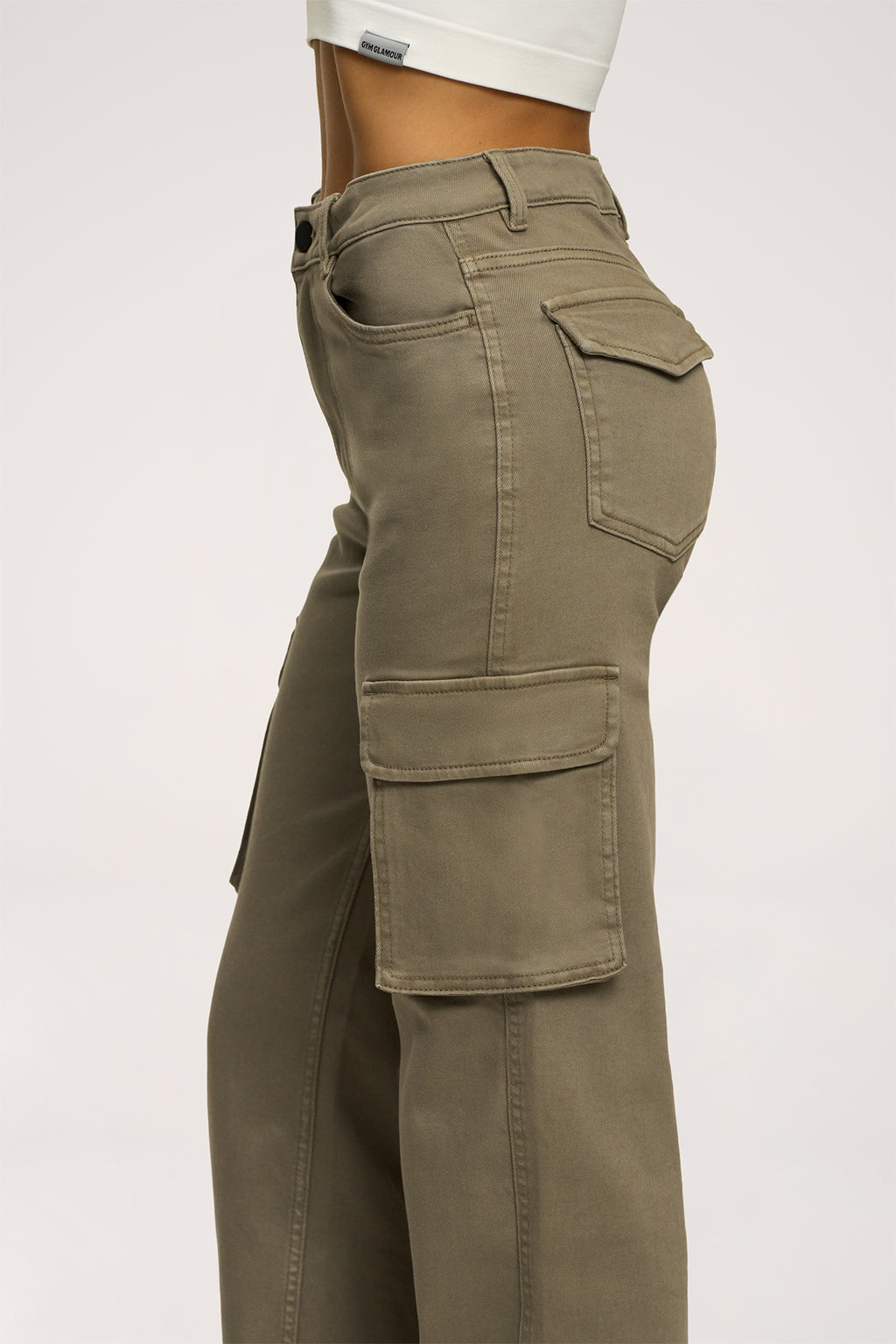 Blugi cargo green olive