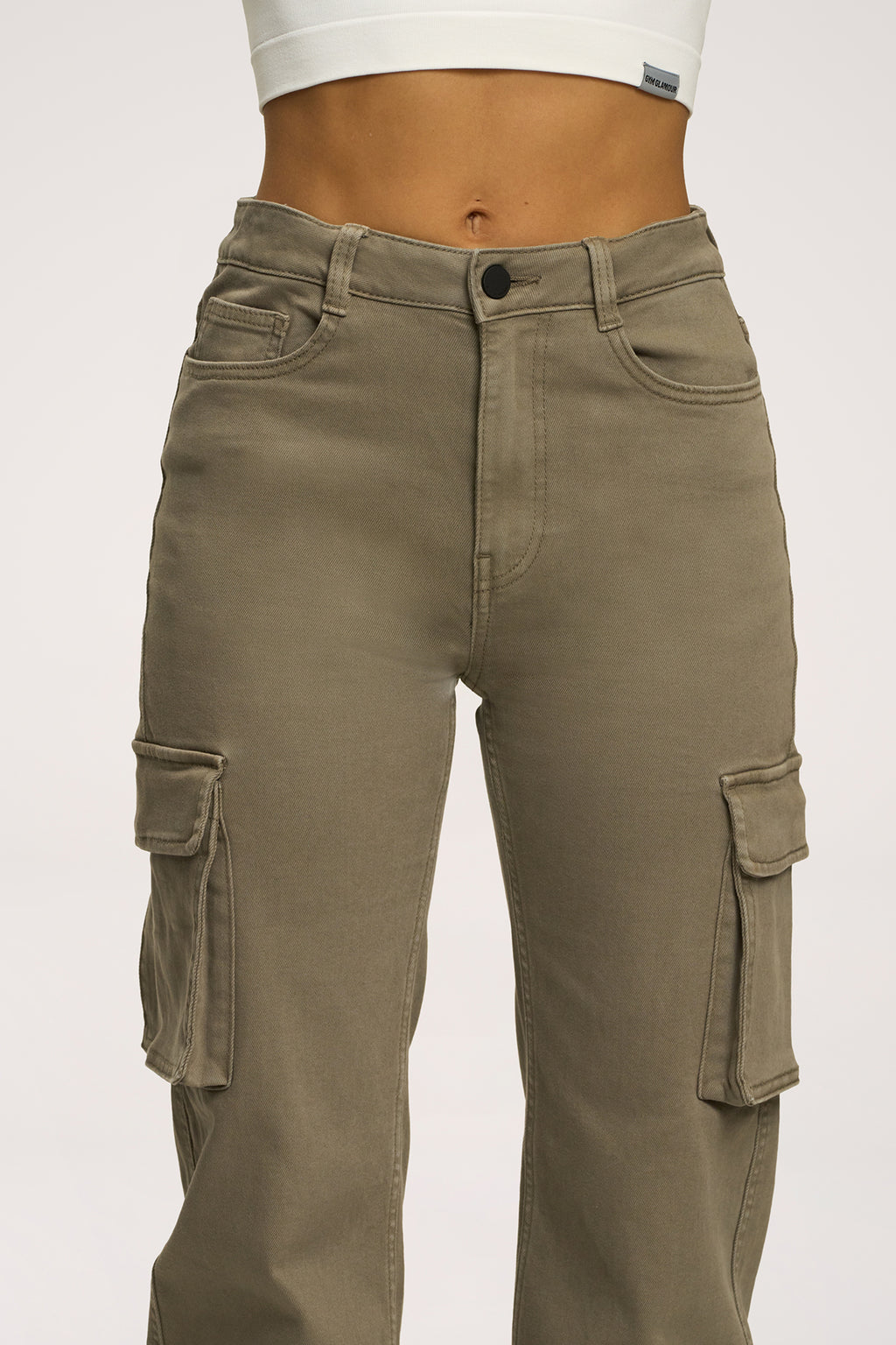 Blugi cargo green olive