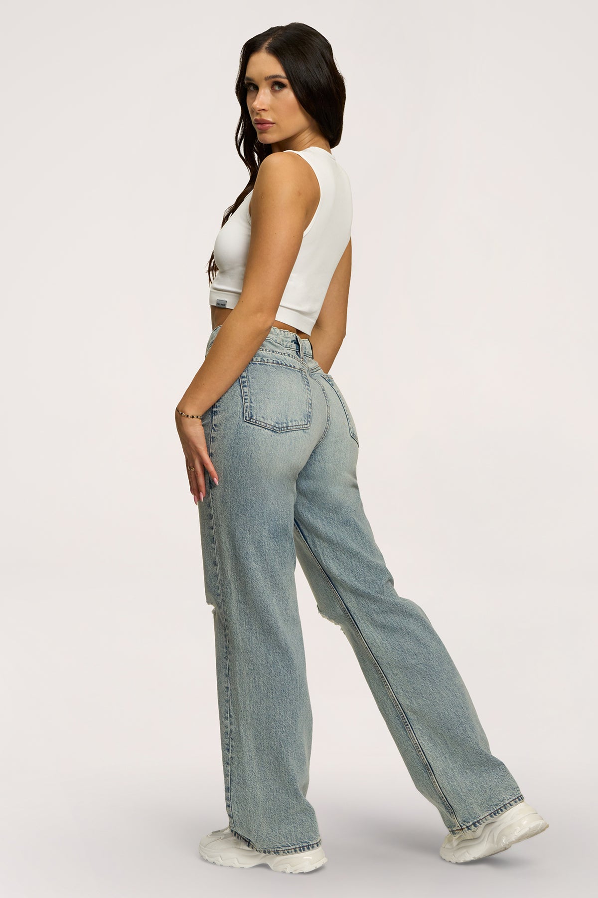 Blugi wide relaxed light blue