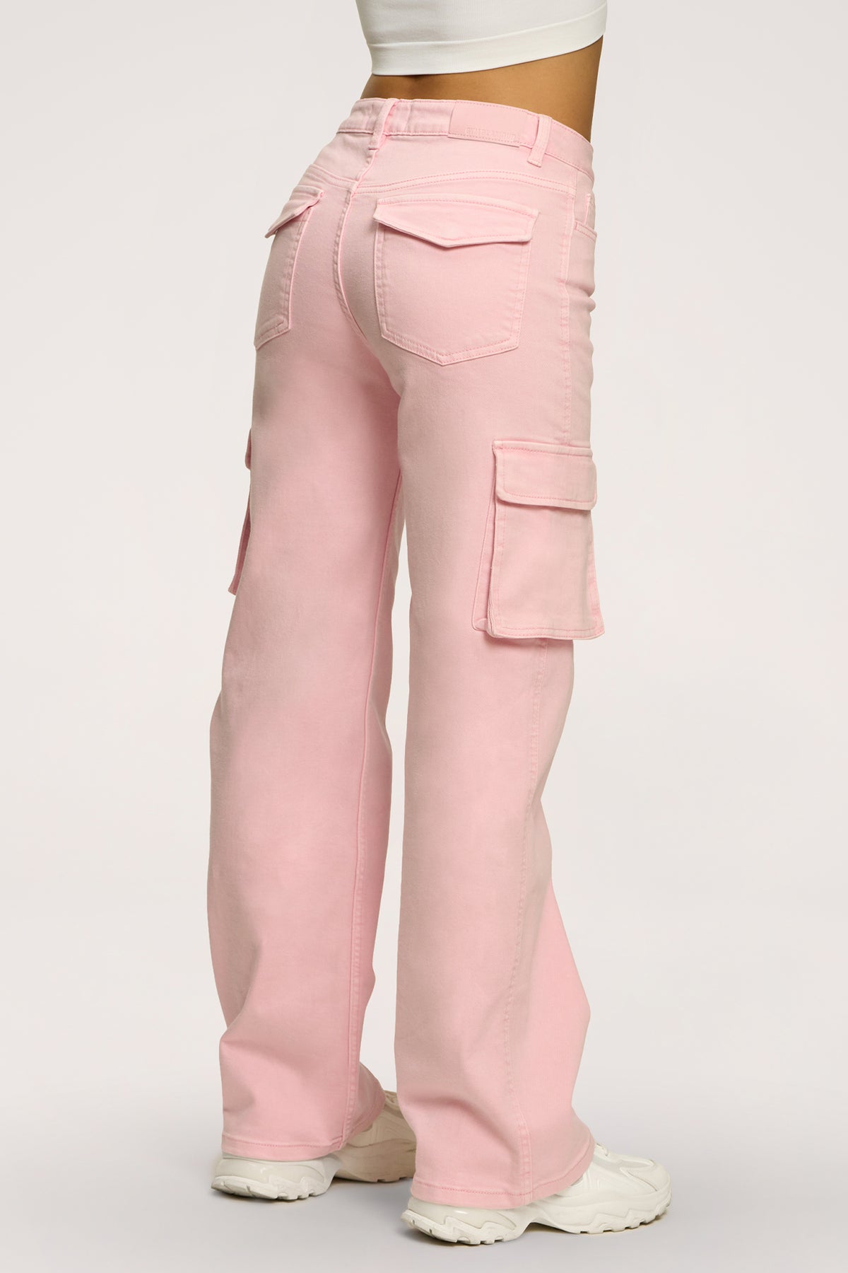 Blugi cargo light pink