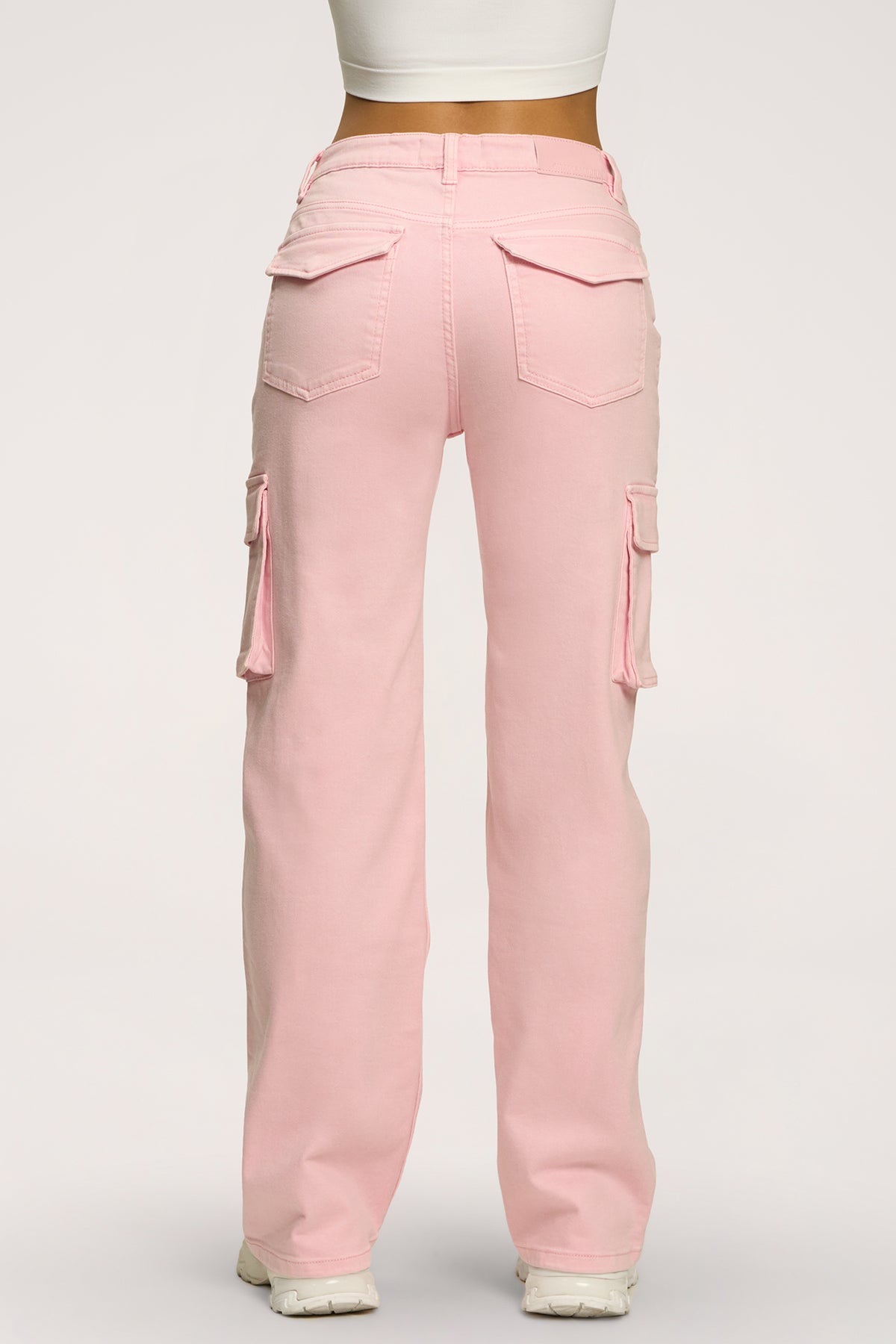 Blugi cargo light pink