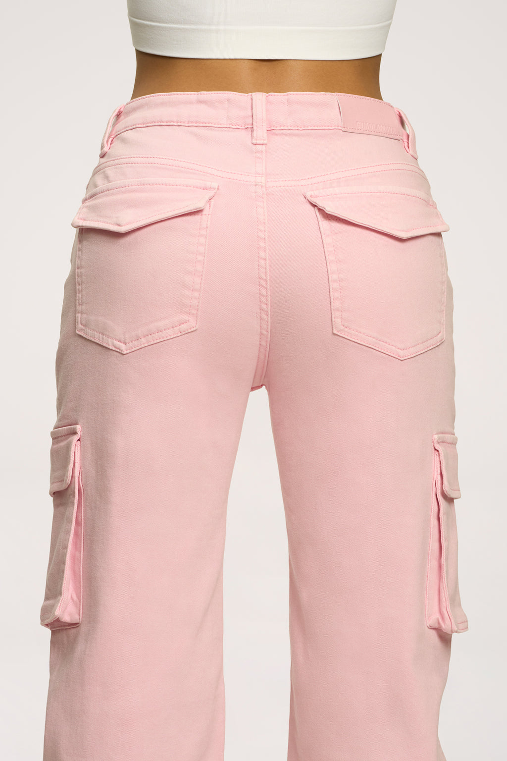 Blugi cargo light pink