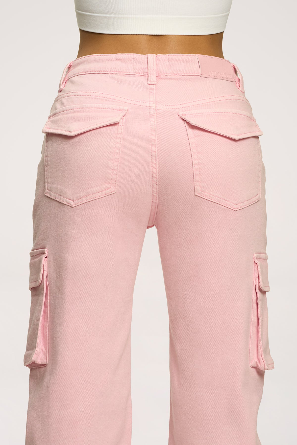 Blugi cargo light pink