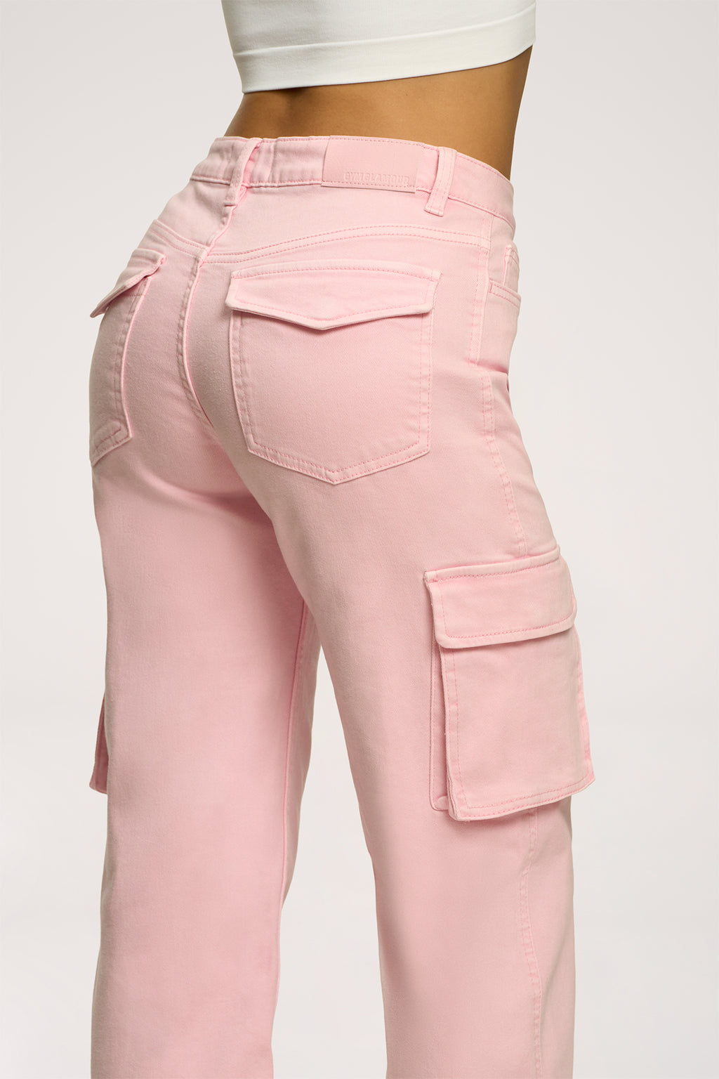 Blugi cargo light pink