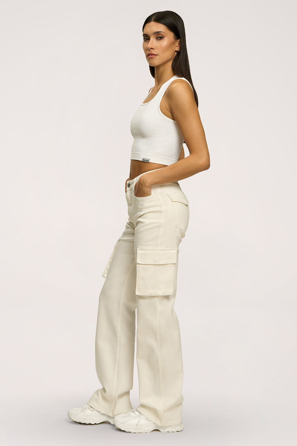 Blugi cargo off white