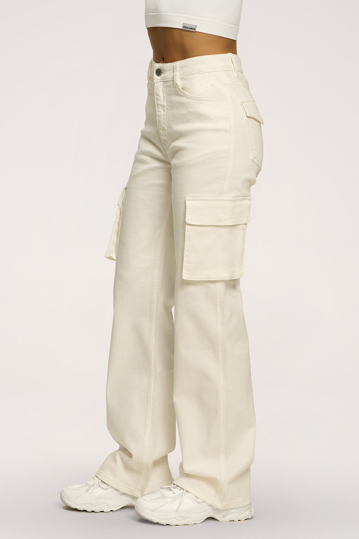 Blugi cargo off white