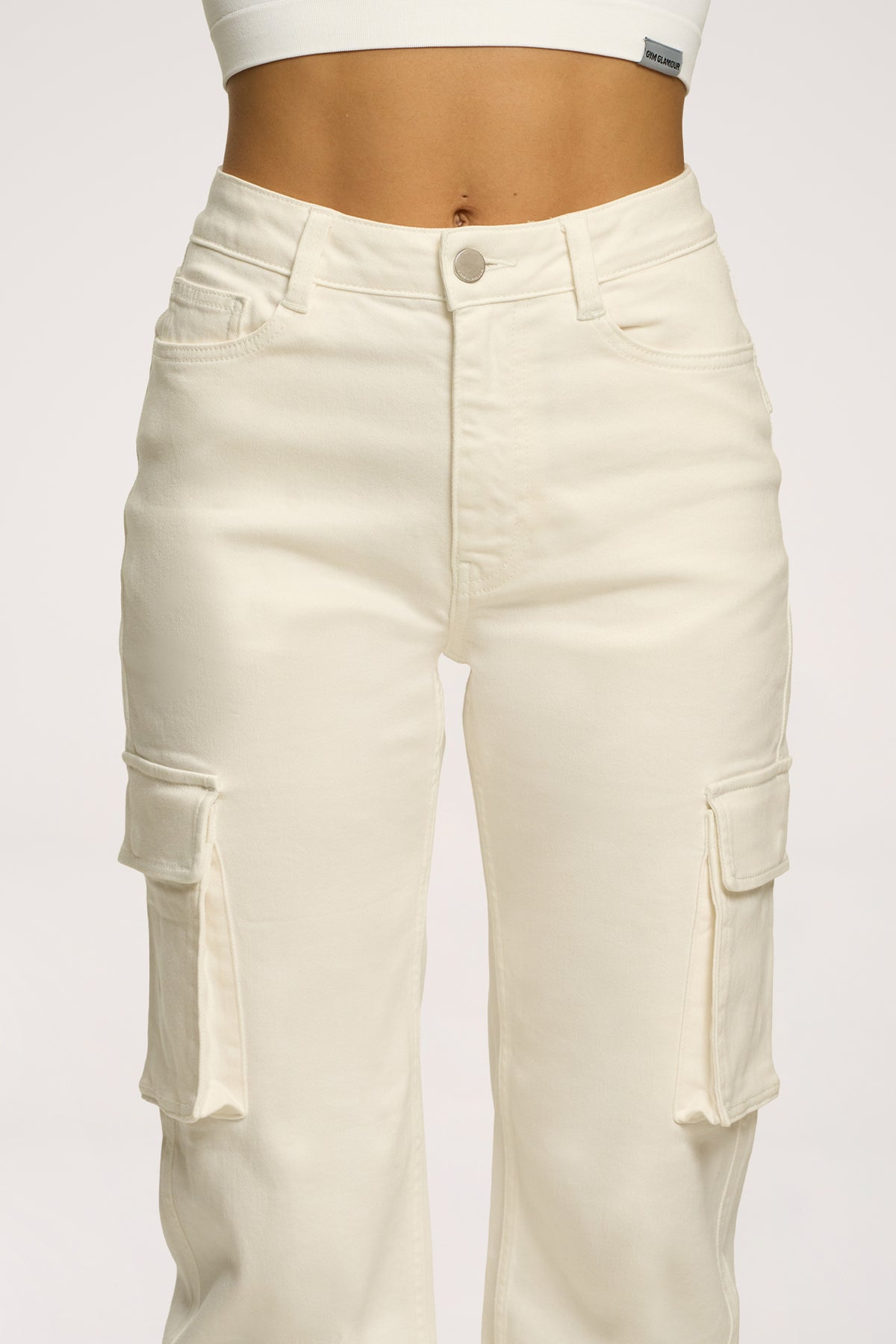 Blugi cargo off white