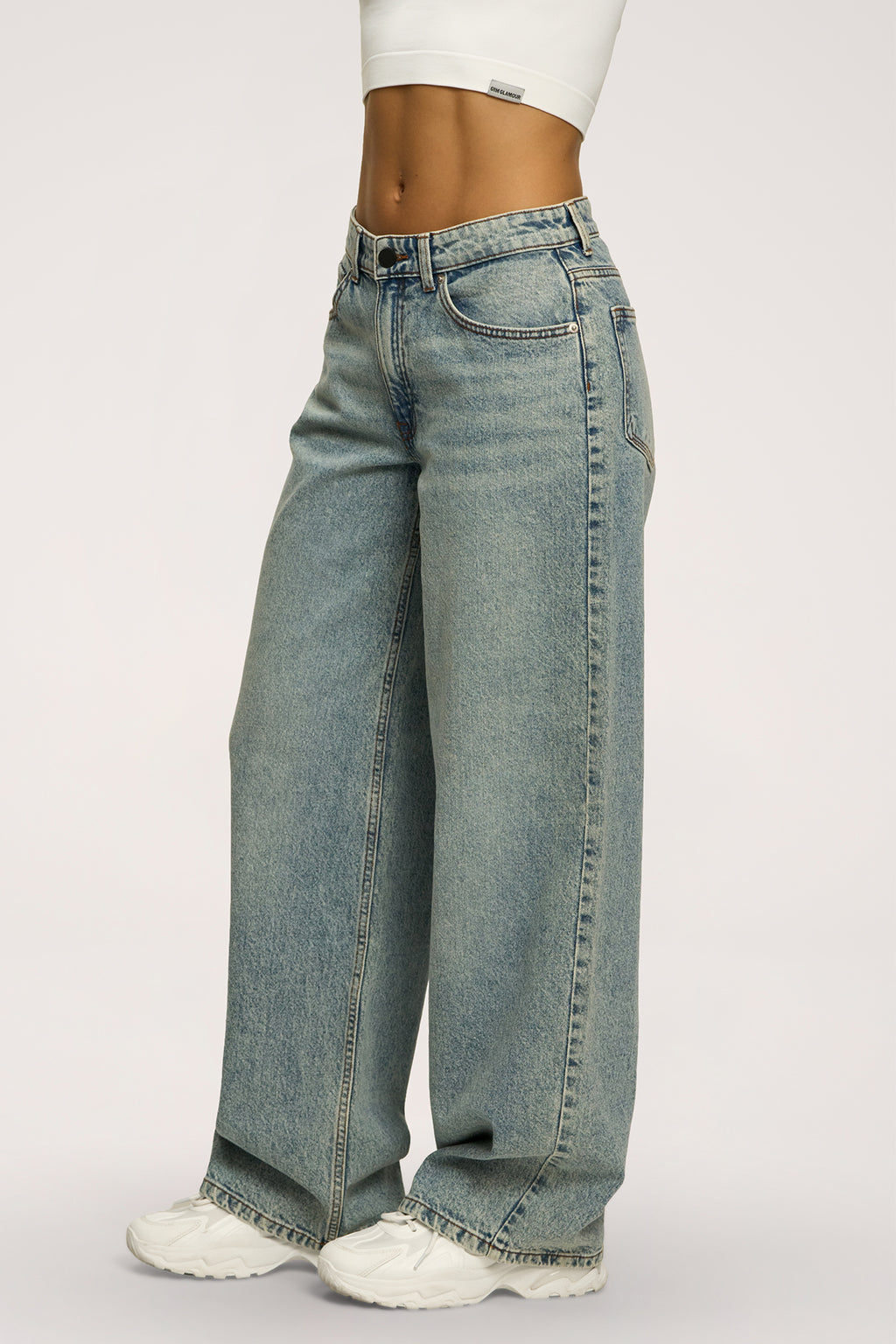 Blugi boyfriend light blue