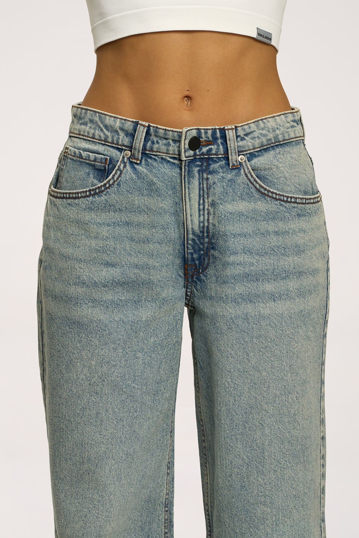 Blugi boyfriend light blue
