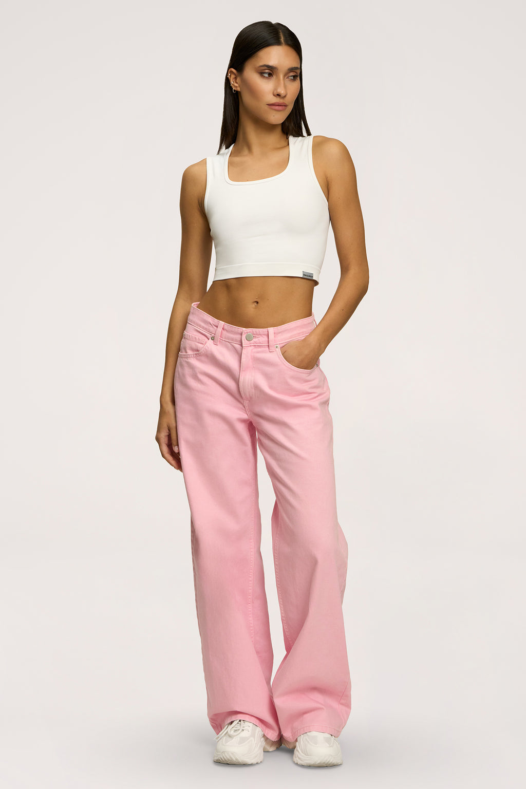Blugi boyfriend pink