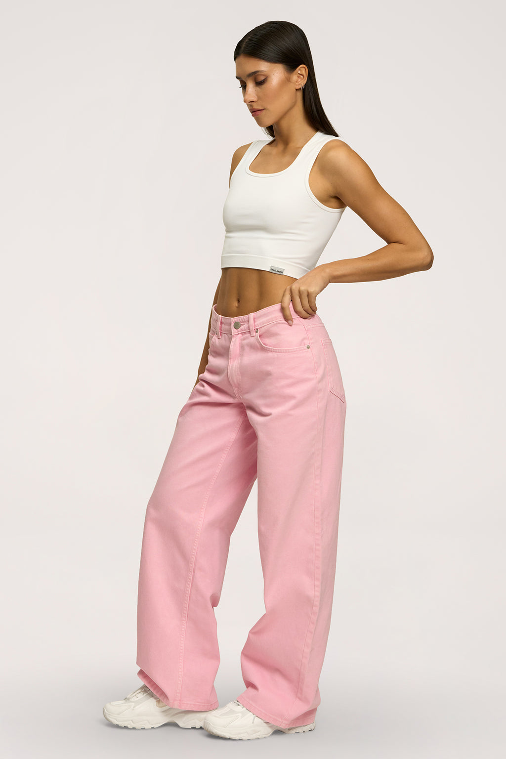 Blugi boyfriend pink