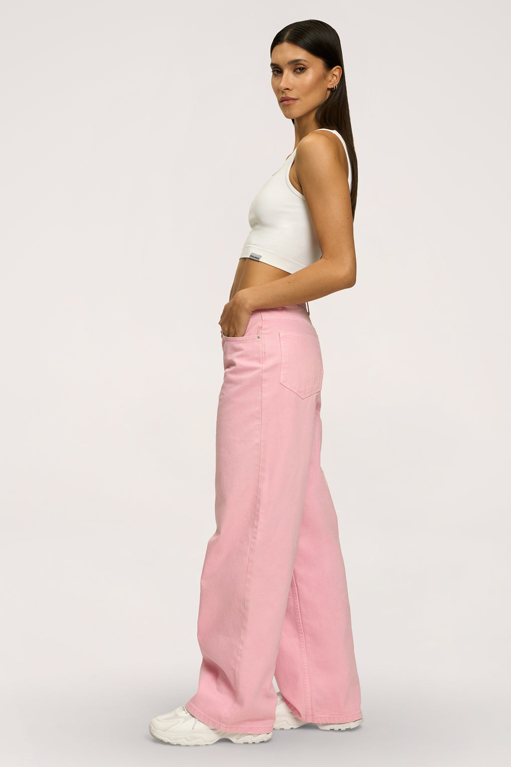Blugi boyfriend pink