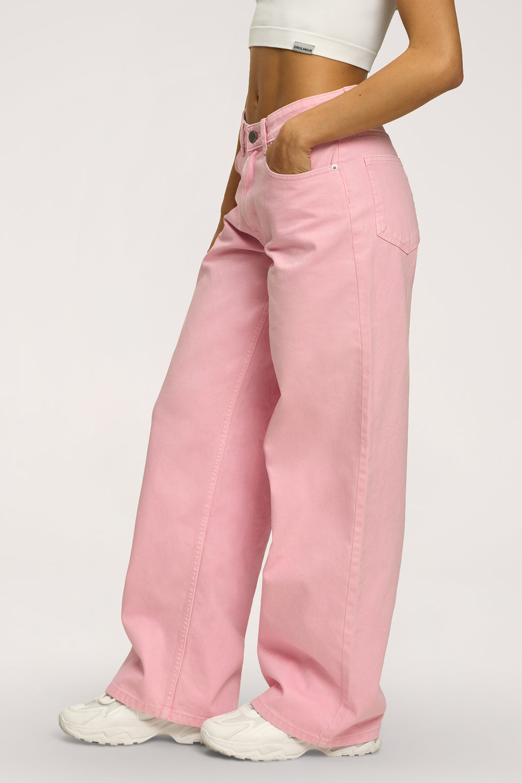 Blugi boyfriend pink