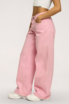 Blugi boyfriend pink