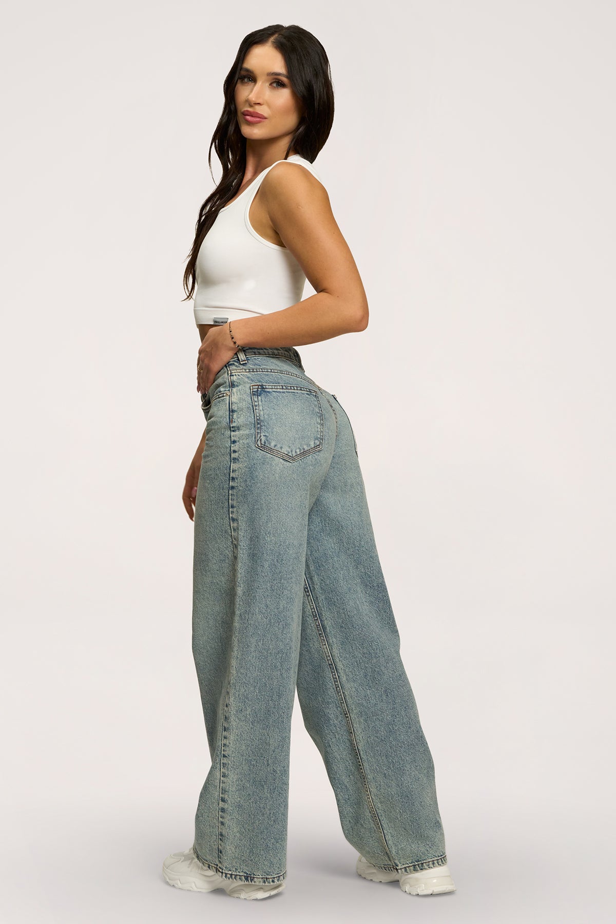 Blugi boyfriend light blue