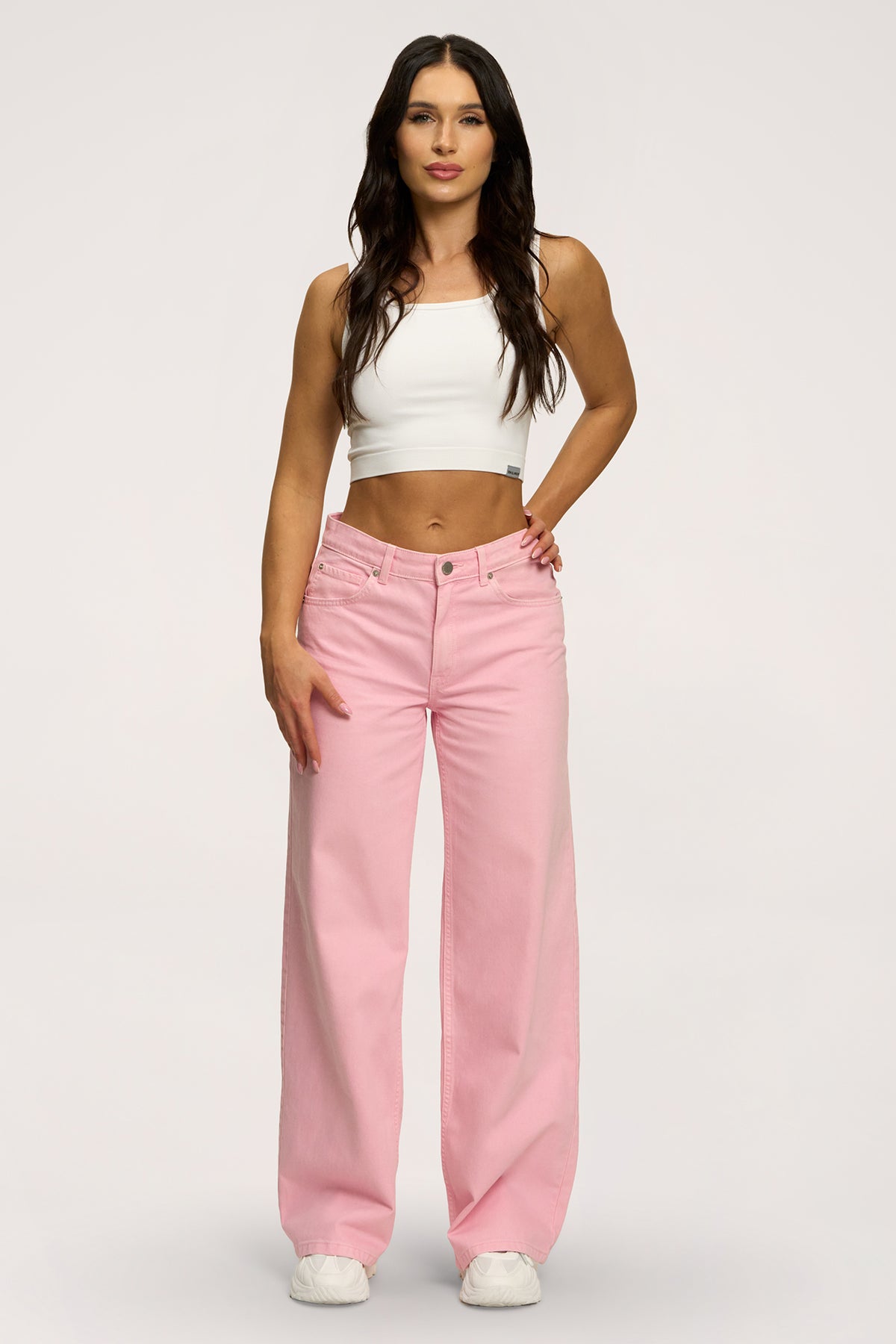 Blugi boyfriend pink